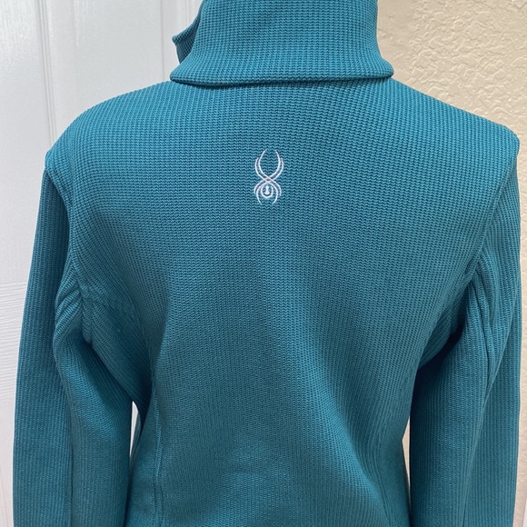 SPYDER Women’s Teal Green Full Zip Core Sweater Fleece Lined Jacket Size M Ski - Picture 6 of 9